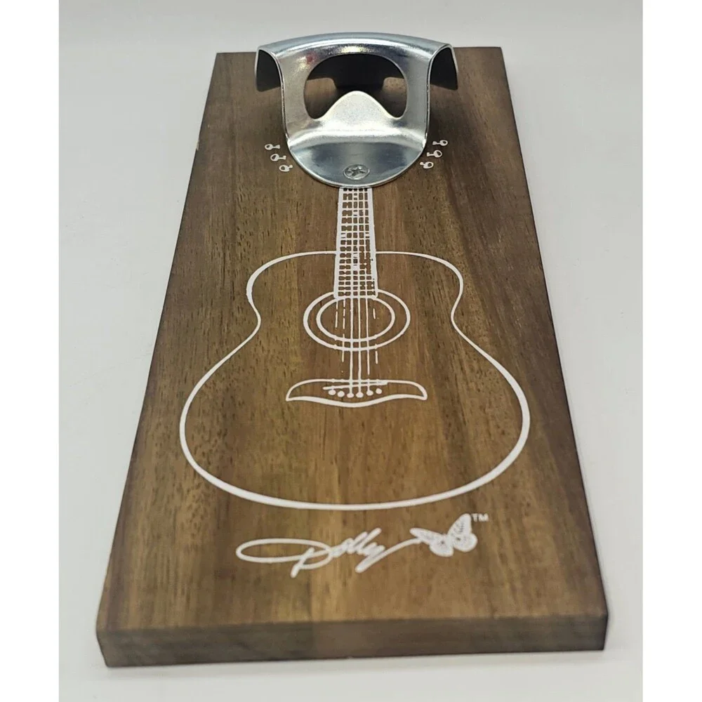 Dolly Parton Wood Guitar Bottle Opener BBQ BAR KITCHEN